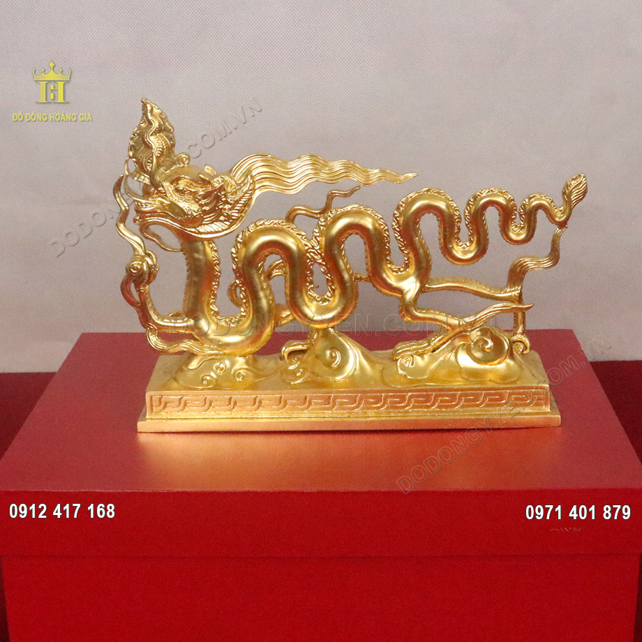 Tượng đồng rồng thời L&yacute; d&aacute;t v&agrave;ng 24K